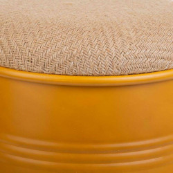 Taburete Alexandra House Living Naranja Arpillera Metal Esponja Madera