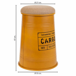 Taburete Alexandra House Living Naranja Arpillera Metal Esponja Madera