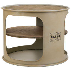 Mesa auxiliar Alexandra House Living Gris metal y madera de abeto 60 x