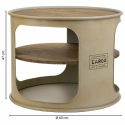 Mesa auxiliar Alexandra House Living Gris metal y madera de abeto 60 x