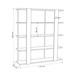 Librería Alexandra House Living Blanco Madera MDP 110 x 122 x 29 cm 4