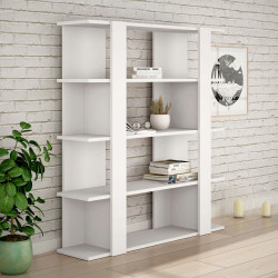 Librería Alexandra House Living Blanco Madera MDP 110 x 122 x 29 cm 4