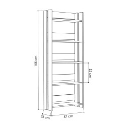 Librería Alexandra House Living Blanco Madera MDP 57 x 155 x 25 cm 5