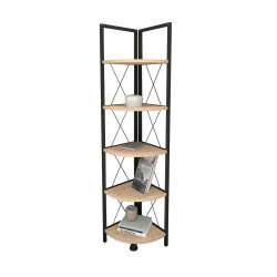 Estantería de Esquina Alexandra House Living Negro Roble Metal Madera