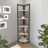 Estantería de Esquina Alexandra House Living Negro Roble Metal Madera