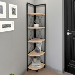 Estantería de Esquina Alexandra House Living Negro Roble Metal Madera