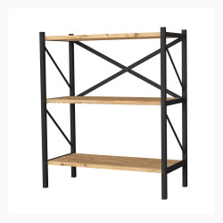 Librería Alexandra House Living Negro Roble Metal Madera MDP 66 x 85