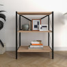 Librería Alexandra House Living Negro Roble Metal Madera MDP 66 x 85