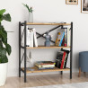 Librería Alexandra House Living Negro Roble Metal Madera MDP 66 x 85