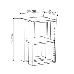 Mesa de Centro Alexandra House Living Roble Madera MDP 60 x 32 x 60 cm