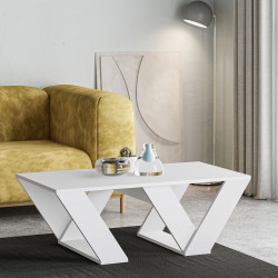 Mesa de Centro Alexandra House Living Diagonal Blanco Madera MDP 110 x