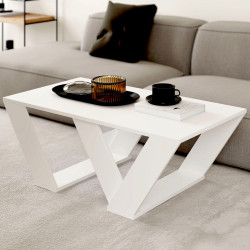 Mesa de Centro Alexandra House Living Diagonal Blanco Madera MDP 110 x