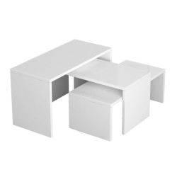 Juego de 3 mesas Alexandra House Living Blanco Madera MDP 32 x 65 x 30
