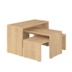 Juego de 3 mesas Alexandra House Living Roble Madera MDP 32 x 65 x 30