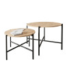 Juego de 2 mesas Alexandra House Living Negro Roble Metal Madera MDP 5