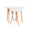 Juego de 3 Mesitas Alexandra House Living Blanco Natural Madera MDP 35