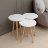 Juego de 3 Mesitas Alexandra House Living Blanco Natural Madera MDP 35