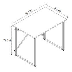 Mesa de Escritorio Alexandra House Living Negro Roble Metal Madera MDP