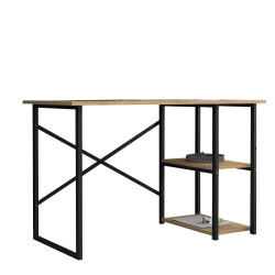 Mesa de Escritorio Alexandra House Living Negro Roble Metal Madera MDP