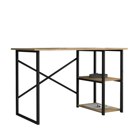 Mesa de Escritorio Alexandra House Living Negro Roble Metal Madera MDP
