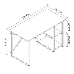 Mesa de Escritorio Alexandra House Living Negro Roble Metal Madera MDP