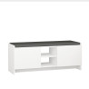 Banco zapatero Alexandra House Living Blanco Gris 110 x 43 x 37 cm 2 p