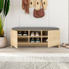 Banco zapatero Alexandra House Living Marrón Gris 110 x 43 x 37 cm 2