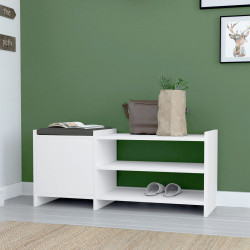 Banco zapatero Alexandra House Living Blanco Gris 100 x 44 x 35 cm 2 E
