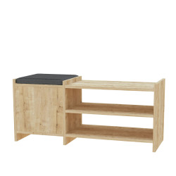 Banco zapatero Alexandra House Living Marrón Gris 100 x 44 x 35 cm 2
