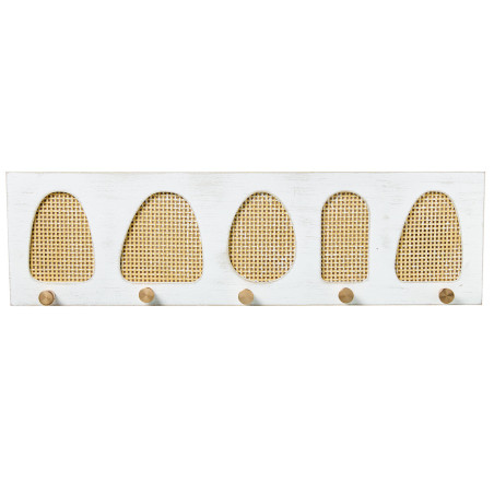 Perchero de Pared Alexandra House Living Amarillo Blanco Madera 60 x 1
