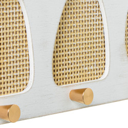 Perchero de Pared Alexandra House Living Amarillo Blanco Madera 60 x 1
