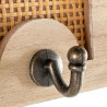 Perchero de Pared Alexandra House Living Marrón Madera Metal Ratán 3