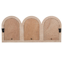 Perchero de Pared Alexandra House Living Marrón Madera Metal Ratán 3