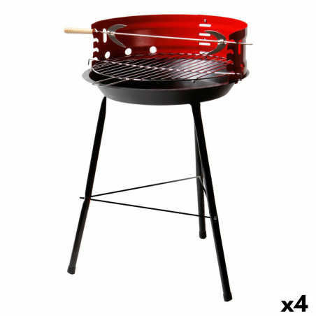 Barbacoa Portátil Aktive Madera Hierro 37,5 x 70 x 38,5 cm (4 Unidade