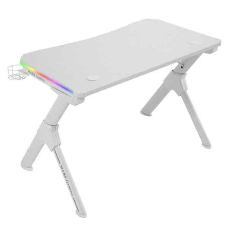 Mesa de Escritorio Mars Gaming MGDRGBW Blanco Acero Mesa de Escritorio Mars Gaming MGDRGBW Blanco Acero