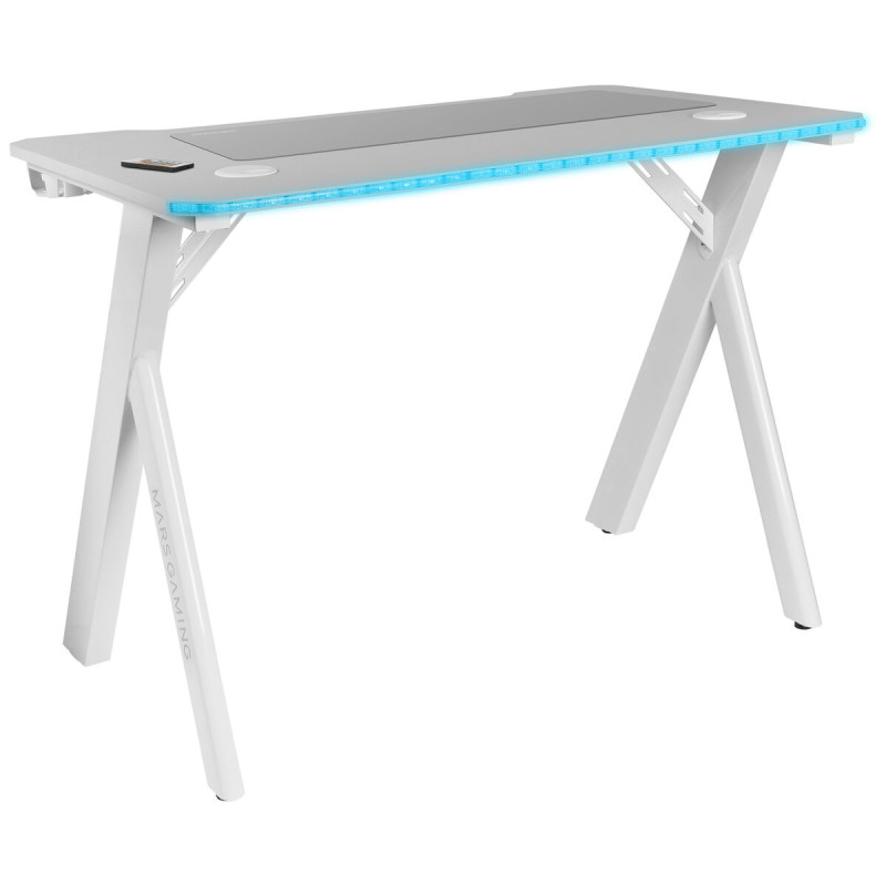 Mesa de Escritorio Mars Gaming MGD100RGBW Blanco Acero 100 x 60 cm Mesa de Escritorio Mars Gaming MGD100RGBW Blanco Acero 100 x 60 cm