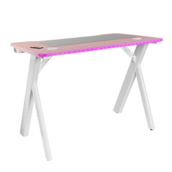 Mesa de Escritorio Mars Gaming MGD100RGBP Blanco Rosa Acero 100 x 60 c
