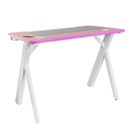 Mesa de Escritorio Mars Gaming MGD100RGBP Blanco Rosa Acero 100 x 60 c