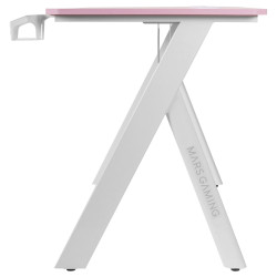 Mesa de Escritorio Mars Gaming MGD100RGBP Blanco Rosa Acero 100 x 60 c