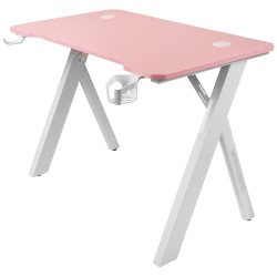 Mesa de Escritorio Mars Gaming MGD100RGBP Blanco Rosa Acero 100 x 60 c