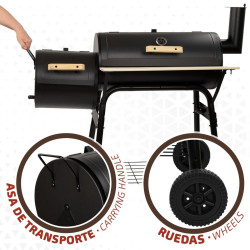 Barbacoa de Carbón con Ruedas Aktive Acero Plástico Metal esmaltado