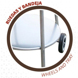 Barbacoa de Carbón con Ruedas Aktive Metal esmaltado 51 x 82 x 51 cm