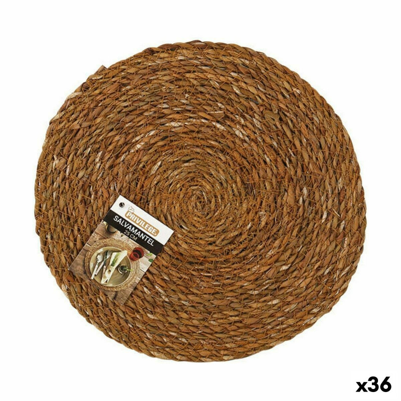 Salvamantel Privilege Algas marinas Marrón Ø 25 cm (36 Unidades) Salvamantel Privilege Algas marinas Marrón Ø 25 cm (36 Unidades)
