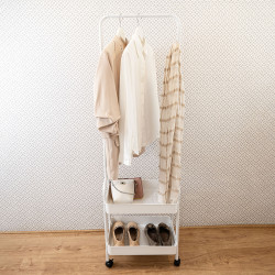 Perchero de Pie Vinthera Moa Acero Blanco Con ruedas 45,5 x 29,5 x 159