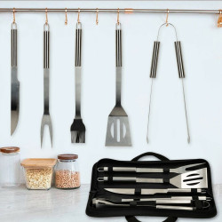 Utensilios para barbacoas Aktive Silicona Acero Inoxidable 12 Unidades