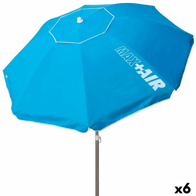 Sombrilla Aktive Azul Acero 220 x 216 x 220 cm (6 Unidades) Sombrilla Aktive Azul Acero 220 x 216 x 220 cm (6 Unidades)