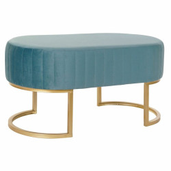 Banqueta DKD Home Decor 8424001829804 Azul Dorado Metal Terciopelo (90