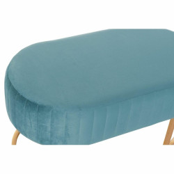 Banqueta DKD Home Decor 8424001829804 Azul Dorado Metal Terciopelo (90