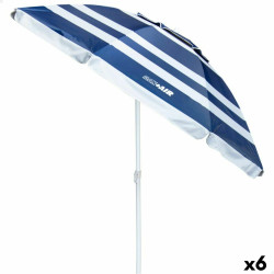 Sombrilla Aktive Azul/Blanco Aluminio Acero 200 x 198 x 200 cm (6 Unid