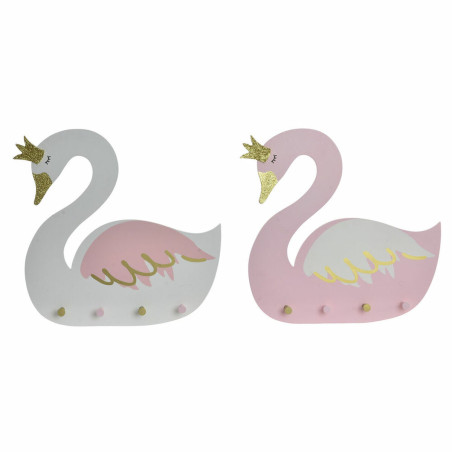 Perchero de Pared DKD Home Decor Madera Infantil Cisne 40 x 4 x 38,5 c